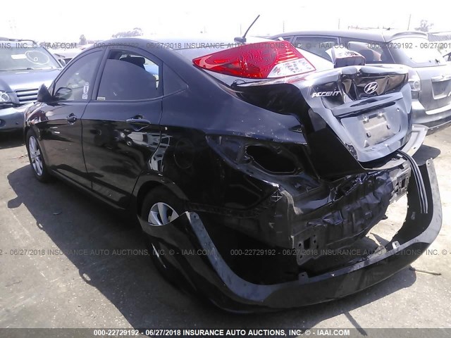 KMHCU4AE6EU610757 - 2014 HYUNDAI ACCENT GLS/SE BLACK photo 3