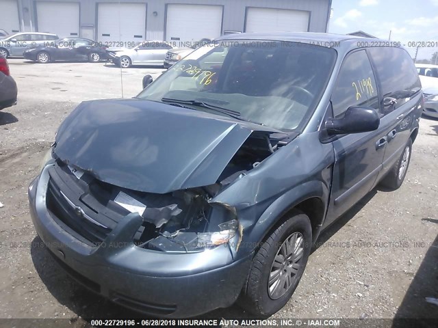 1A4GP45R36B584474 - 2006 CHRYSLER TOWN & COUNTRY  BLUE photo 2