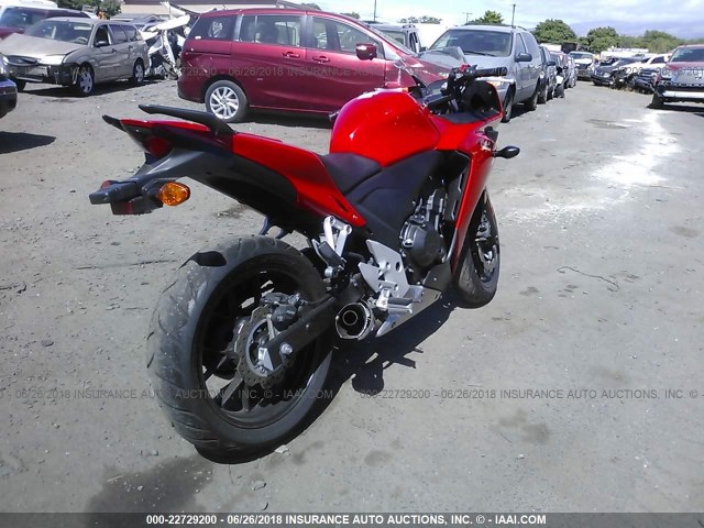 MLHPC4461E5100207 - 2014 HONDA CBR500 R RED photo 4