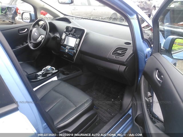 1N4AZ0CP9EC337183 - 2014 NISSAN LEAF S/SV/SL BLUE photo 5