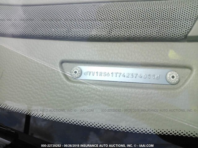 YV1RS61T742374011 - 2004 VOLVO S60 Srebrny zdjęcie 9