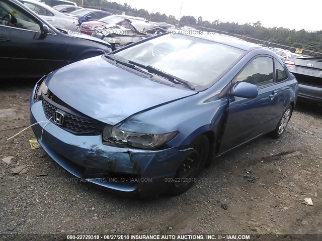 2HGFG1B66BH500886 - 2011 HONDA CIVIC LX BLUE photo 2