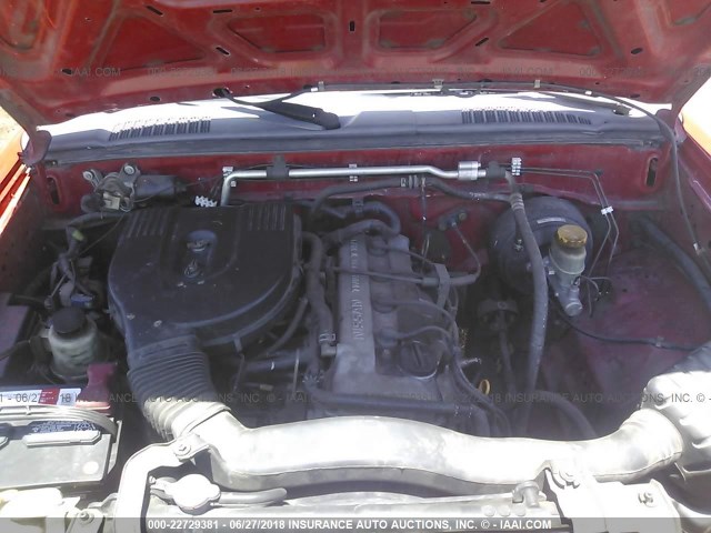 1N6DD26S7YC381704 - 2000 NISSAN FRONTIER KING CAB XE RED photo 10