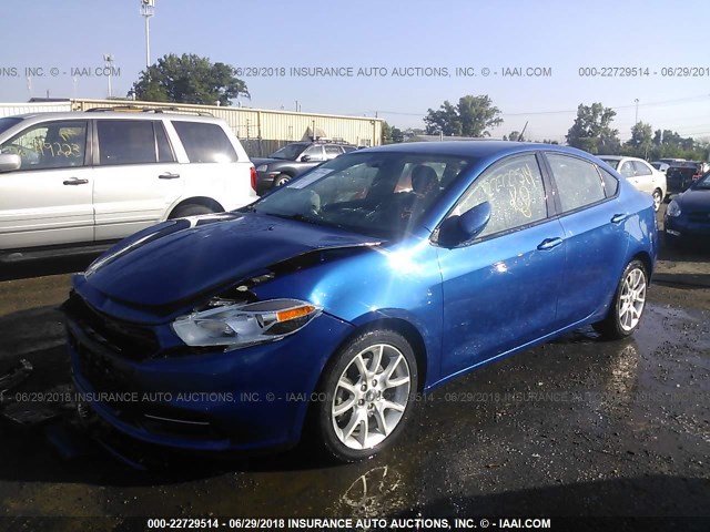 1C3CDFBA2DD154383 - 2013 DODGE DART SXT BLUE photo 2