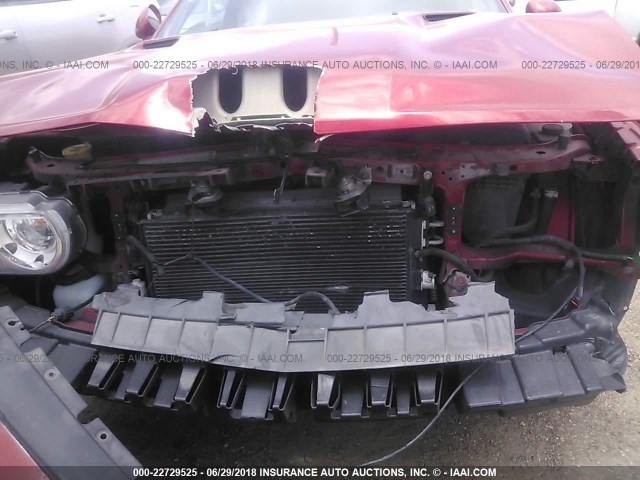 2B3CJ4DV0AH102842 - 2010 DODGE CHALLENGER SE RED photo 6