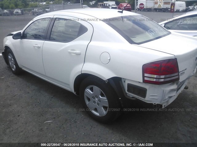 1B3CC4FB4AN101374 - 2010 DODGE AVENGER SXT WHITE photo 3