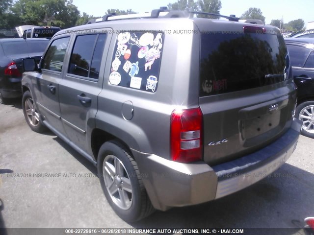 1J8FF48W47D396504 - 2007 JEEP PATRIOT LIMITED TAN photo 3