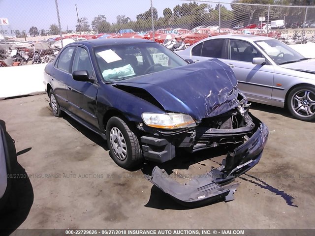 1HGCF86652A174120 - 2002 HONDA ACCORD VALUE BLUE photo 1