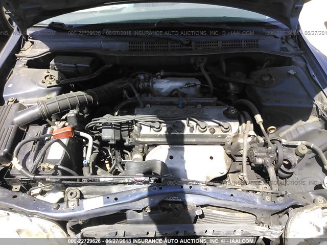 1HGCF86652A174120 - 2002 HONDA ACCORD VALUE BLUE photo 10