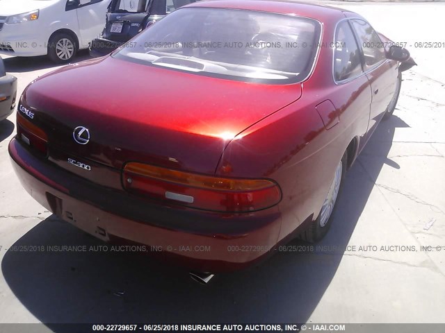 JT8JZ31C9N0004106 - 1992 LEXUS SC 300 RED photo 4