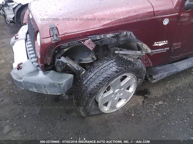 1J4GA59158L524513 - 2008 JEEP WRANGLER UNLIMITED SAHARA მუქწითელი ფოტო 6