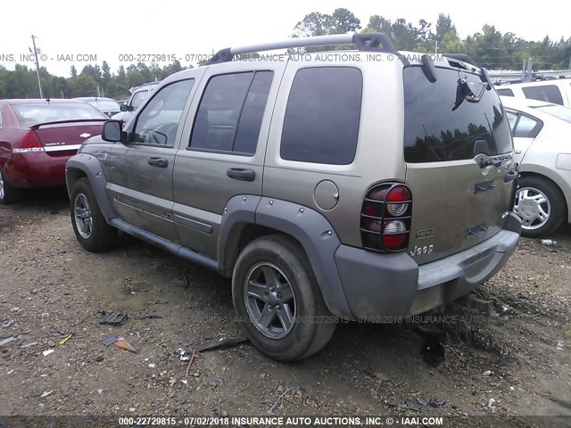 1J4GL38K75W677378 - 2005 JEEP LIBERTY RENEGADE Champagne photo 3