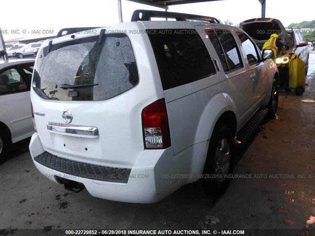 5N1AR18U68C616623 - 2008 NISSAN PATHFINDER S/LE/SE WHITE photo 4