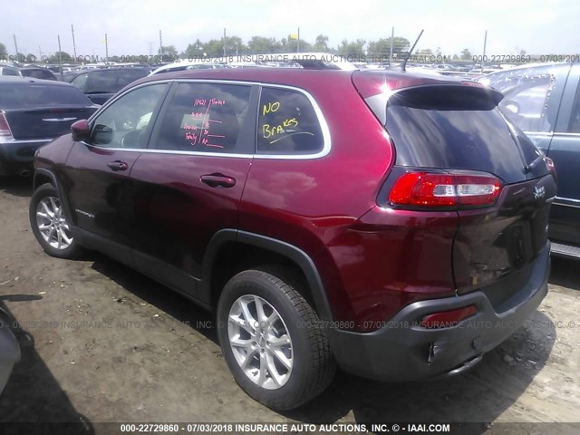 1C4PJLCB0JD616172 - 2018 JEEP CHEROKEE LATITUDE Kırmızı fotoğraf 3
