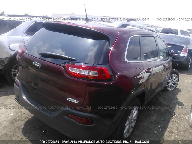 1C4PJLCB0JD616172 - 2018 JEEP CHEROKEE LATITUDE RED photo 4