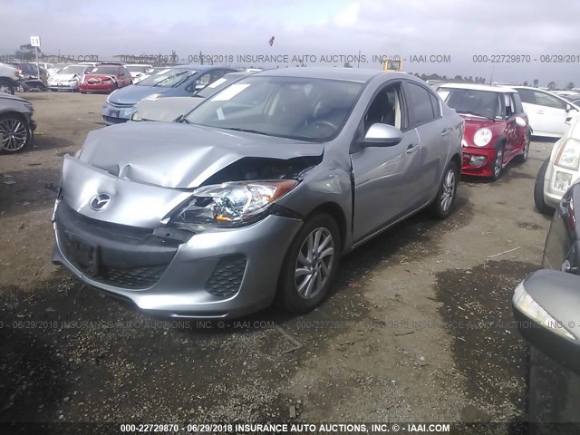 JM1BL1VP6D1812334 - 2013 MAZDA 3 I GRAY photo 2