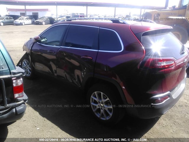 1C4PJLCB4HW623527 - 2017 JEEP CHEROKEE LATITUDE RED photo 3