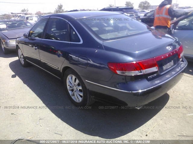 KMHFC46F77A172627 - 2007 HYUNDAI AZERA SE/LIMITED BLUE photo 3