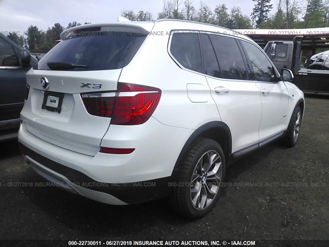 5UXWX9C5XH0T10345 - 2017 BMW X3 XDRIVE28I WHITE photo 4