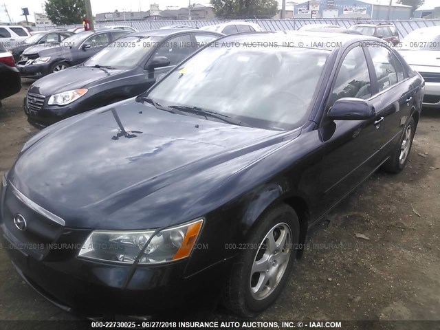 5NPEU46C16H079208 - 2006 HYUNDAI SONATA GLS/LX BLUE photo 2