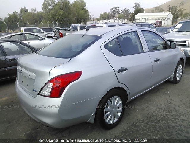 3N1CN7APXCL942456 - 2012 NISSAN VERSA S/SV/SL SILVER photo 4