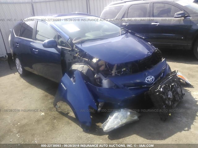 JTDZN3EUXC3140386 - 2012 TOYOTA PRIUS V BLUE photo 1