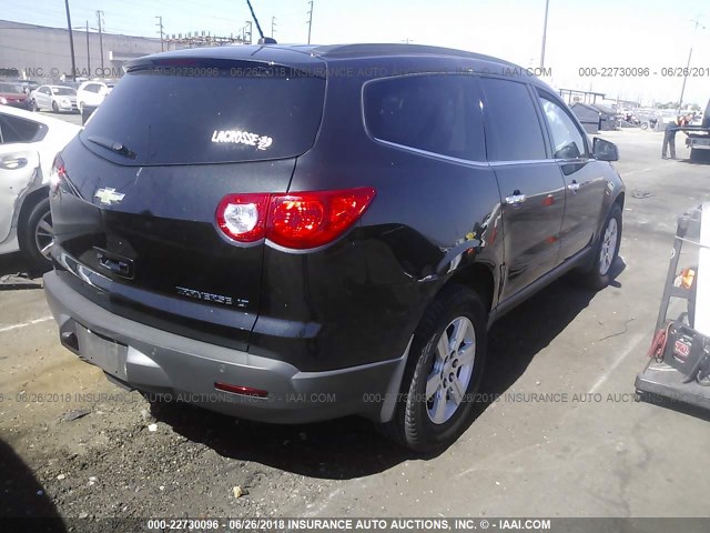 1GNKRGED7BJ117940 - 2011 CHEVROLET TRAVERSE LT BLACK photo 4