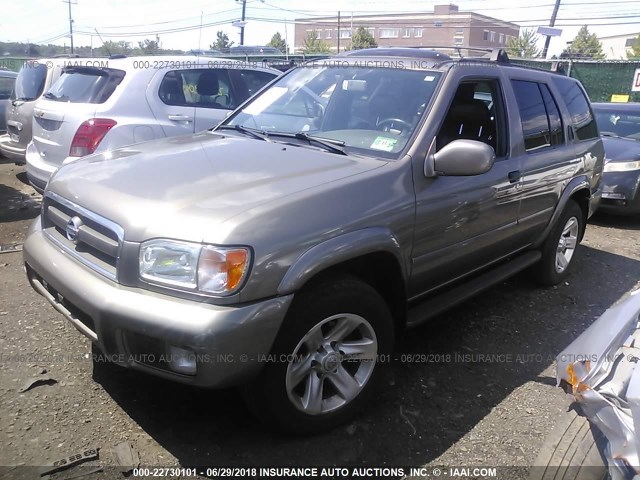 JN8DR09Y72W706452 - 2002 NISSAN PATHFINDER LE/SE BROWN photo 2