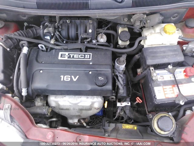 KL1TD66676B567553 - 2006 CHEVROLET AVEO LS RED photo 10