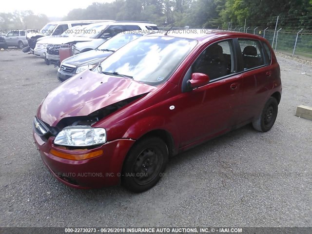 KL1TD66676B567553 - 2006 CHEVROLET AVEO LS RED photo 2