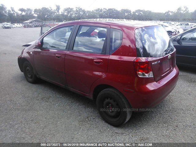 KL1TD66676B567553 - 2006 CHEVROLET AVEO LS RED photo 3