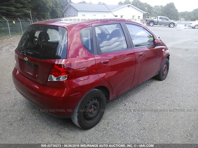 KL1TD66676B567553 - 2006 CHEVROLET AVEO LS RED photo 4