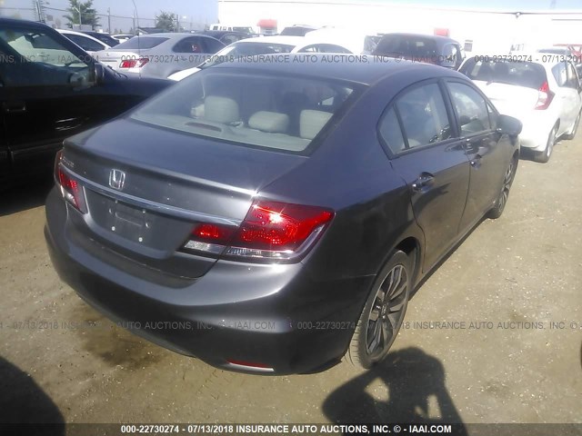 19XFB2F98EE018377 - 2014 HONDA CIVIC EXL ნაცრისფერი ფოტო 4