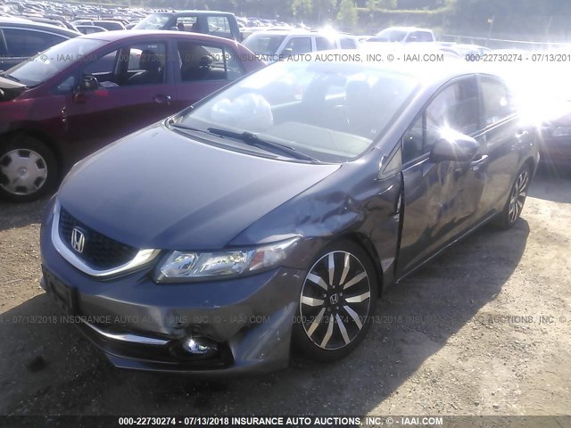 19XFB2F98EE018377 - 2014 HONDA CIVIC EXL ნაცრისფერი ფოტო 6