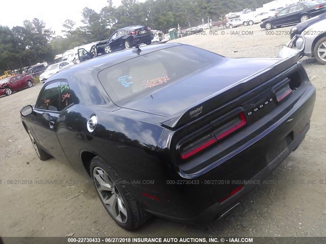 2C3CDZBGXFH911901 - 2015 DODGE CHALLENGER SXT PLUS BLACK photo 3