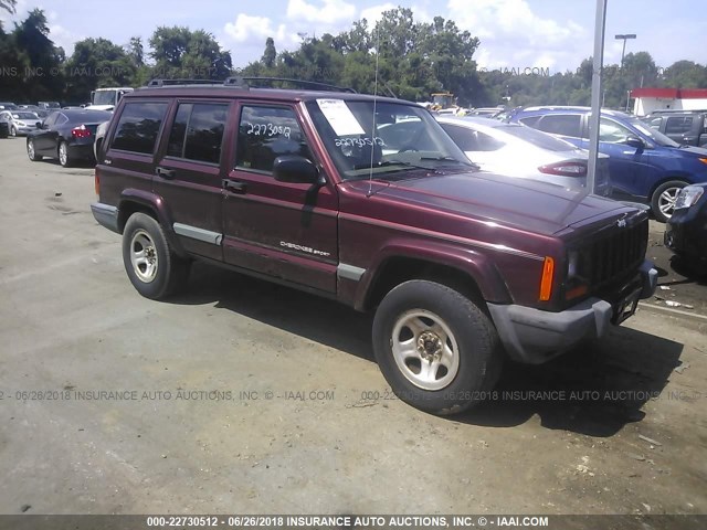 1J4FF48S8YL221274 - 2000 JEEP CHEROKEE SPORT MAROON photo 1