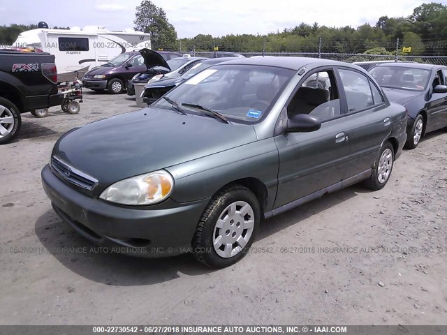 KNADC123626168101 - 2002 KIA RIO GREEN photo 2