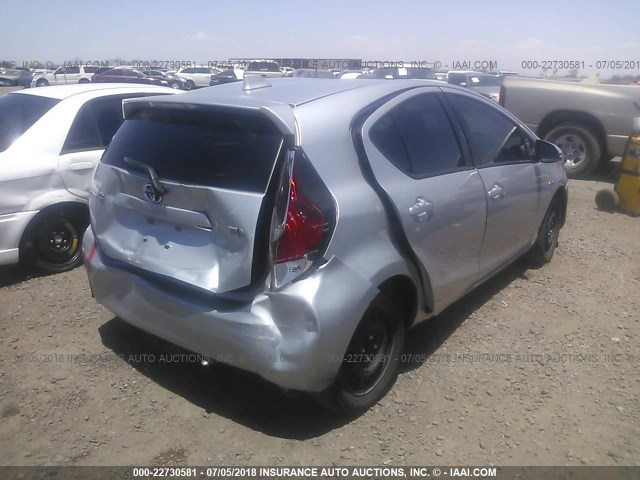 JTDKDTB32F1088400 - 2015 TOYOTA PRIUS C SILVER photo 4