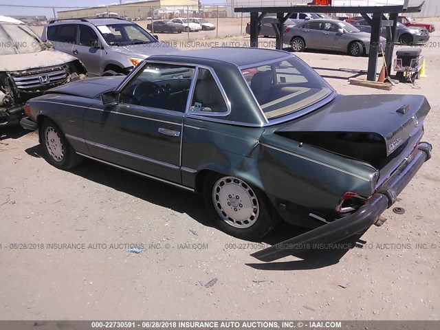 WDBBA48D5KA095896 - 1989 MERCEDES-BENZ 560 SL GREEN photo 3