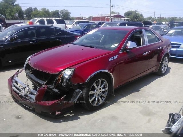 1G6DT57V080193885 - 2008 CADILLAC CTS HI FEATURE V6 RED photo 2