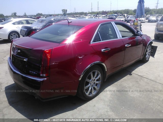 1G6DT57V080193885 - 2008 CADILLAC CTS HI FEATURE V6 RED photo 4