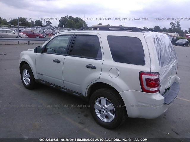 1FMCU03Z28KE74250 - 2008 FORD ESCAPE XLT BEIGE photo 3