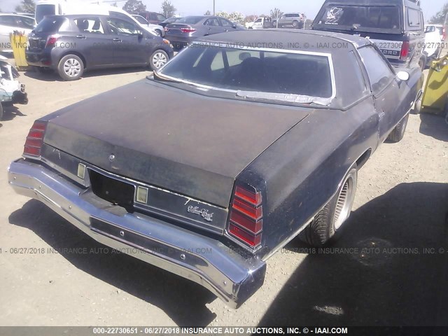 1H57L5Z445844 - 1975 CHEVROLET MONTE CARLO  BLACK photo 4