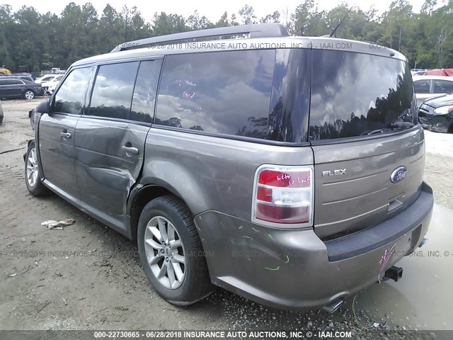 2FMGK5B83EBD10928 - 2014 FORD FLEX SE GRAY photo 3