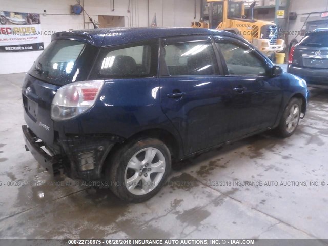 2T1KR32E35C345951 - 2005 TOYOTA COROLLA MATRIX XR BLUE photo 4