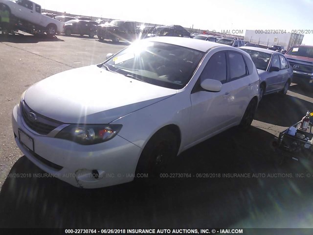 JF1GH616X9G801588 - 2009 SUBARU IMPREZA 2.5I WHITE photo 2