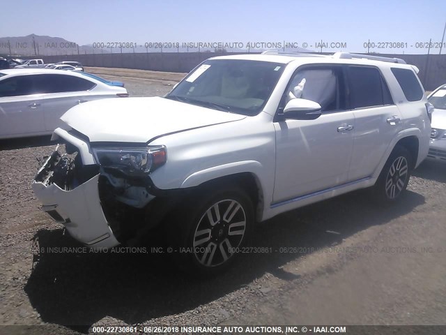 JTEBU5JR2G5338421 - 2016 TOYOTA 4RUNNER SR5 PREM/LTDL/TRAIL/TRD Biały zdjęcie 2