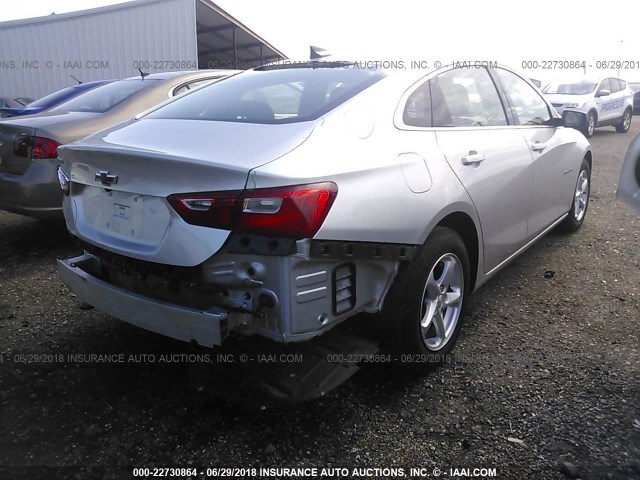 1G1ZB5ST9HF266818 - 2017 CHEVROLET MALIBU LS ვერცხლისფერი ფოტო 4