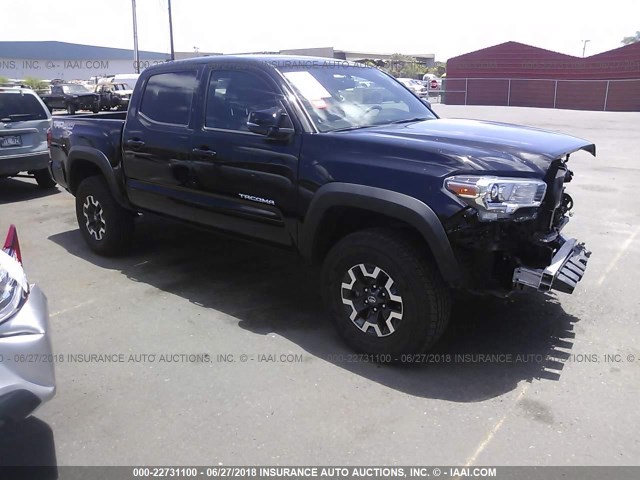 3TMCZ5ANXHM088588 - 2017 TOYOTA TACOMA DBL CAB/SR/TRDSPT/OR/PRO BLACK photo 1