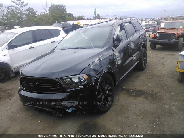 1C4RDJDG5JC386617 - 2018 DODGE DURANGO GT BLACK photo 2